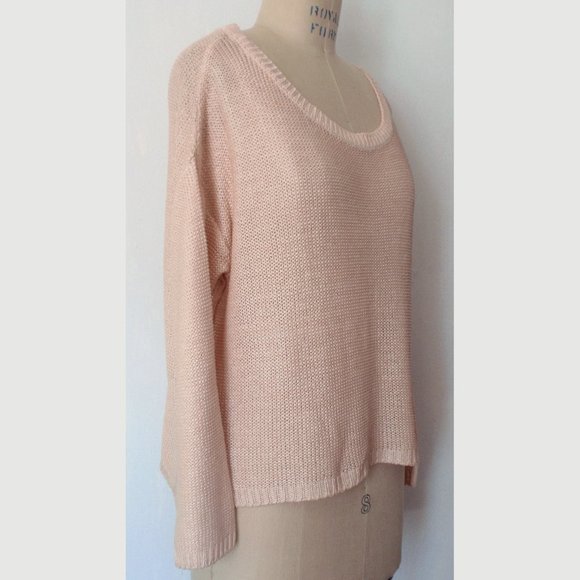 H&M PEACH COATED SHAKER CREWNECK LONG SLEEVE SWEATER L NWT - Picture 4 of 7